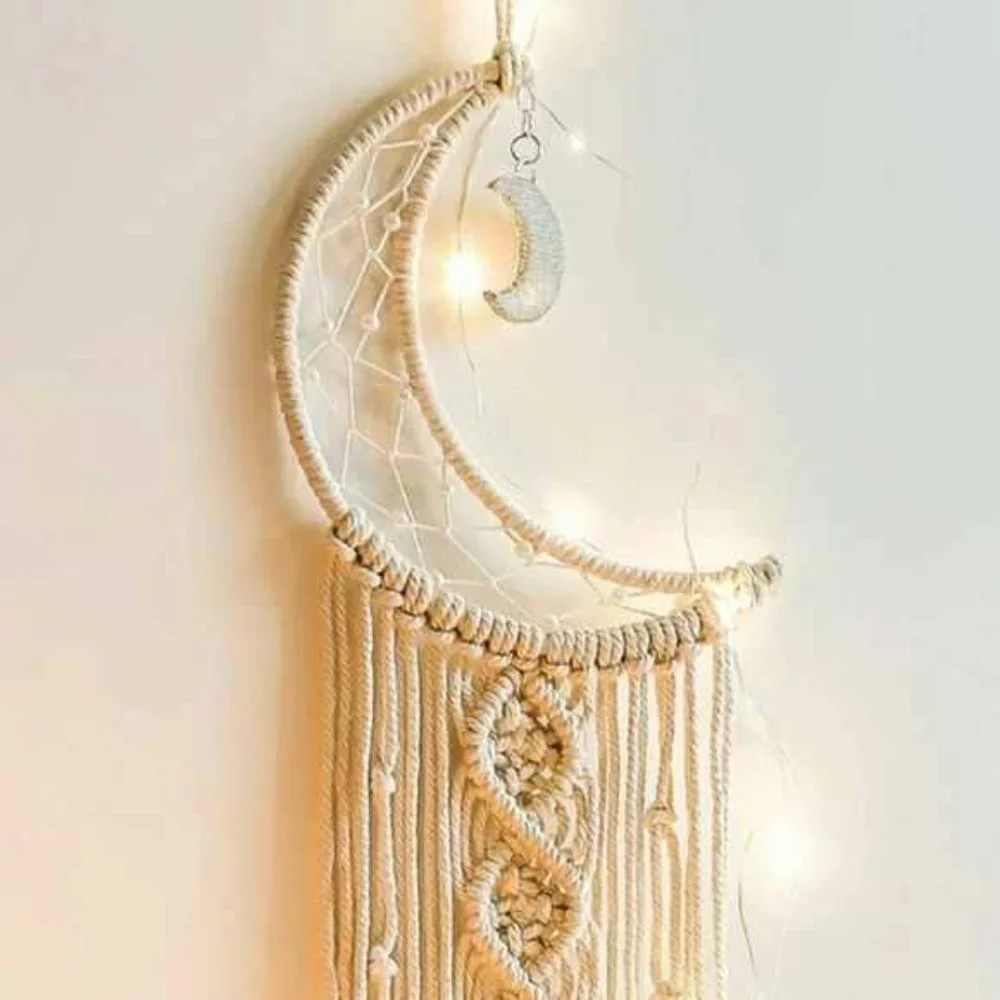 Woven Moon Shaped Tassel Wall Decor